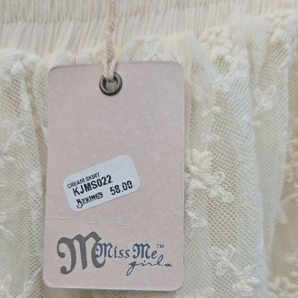 Miss Me Cream Lace Skirt Xl Girl